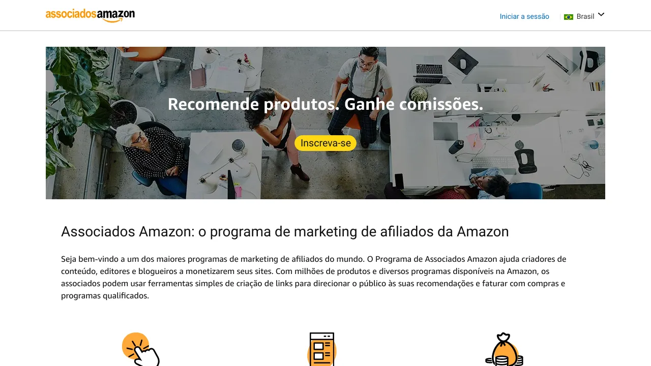 Screenshot do Amazon website